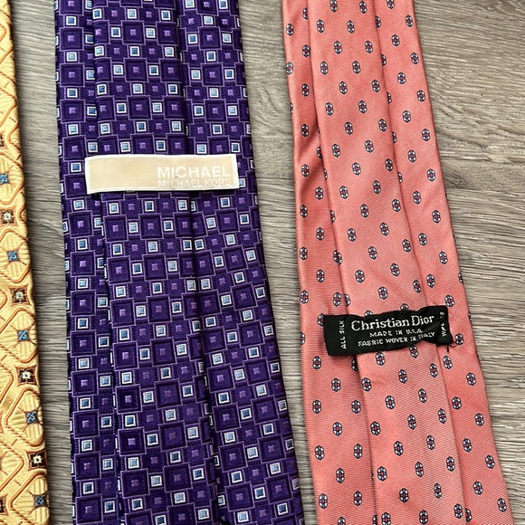 🔥SALE🔥 Christian Dior MK Tom James  Silk Blend Neck Tie Bundle Set of 3 - Picture 4 of 7